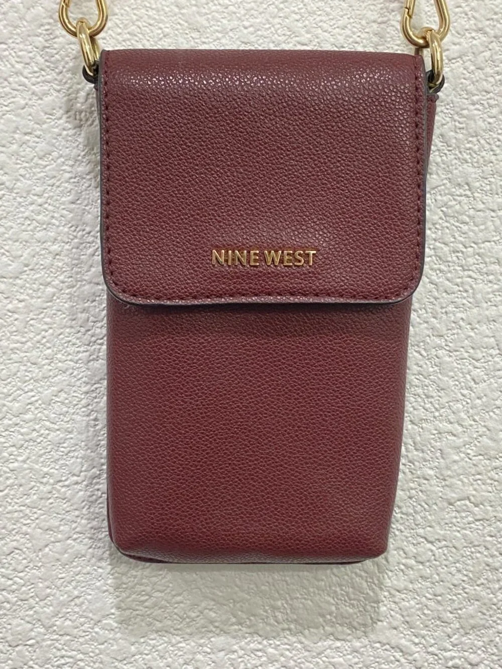 Nine West 3pc Set Burgundy Pebbled Phone Crossbody Wallet Card Case NEW - Picture 5 of 13